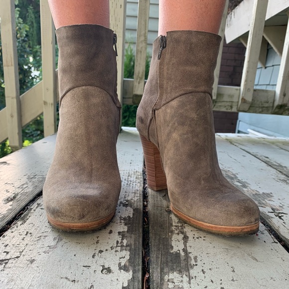 Grey suede ankle boots - Picture 2 of 2